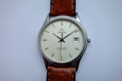 Omega Seamaster Quartz Stainless Steel Men's Watch Excellent Original Condition 80s - Image 1 of 4