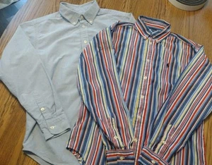 Ralph Lauren Boys Large 16- 18 Button Down Long Sleeve Shirt Lot Of Two - Picture 1 of 9