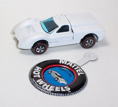HOT WHEELS Mattel Vintage Redline 1968 FORD J CAR White HK - EXCELLENT - Image 1 of 4