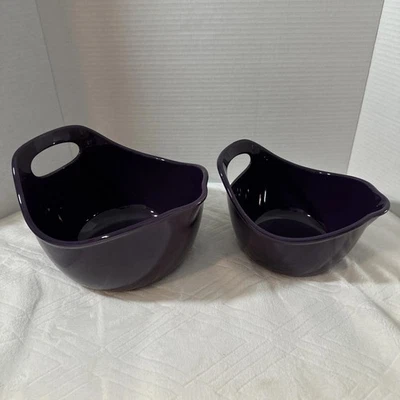 Juego de tazones mezcladores Rachael Ray de 1 y 2 cuartos con boquilla para verter y mango ciruela púrpura Foto 1 de 4