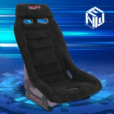 NRG 20" X 32" X 20" Black Vegan Suede Prisma GT Fixed Back Racing Bucket Seat - Image 1 of 4