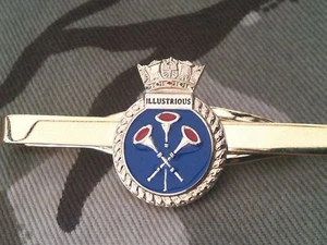 Pin de barra deslizante con clip de corbata HMS ilustre Royal Navy - Imagen 1 de 1