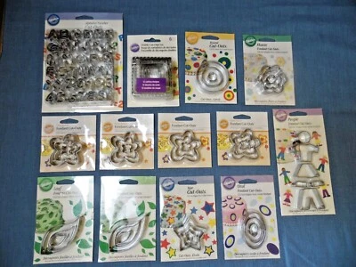 79 Total PIECES NEW Fondant Cut-Outs Alphabet Numbers Leaf Flower Star Circle ++ - Image 1 of 4