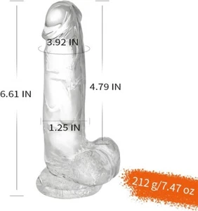 Jelly Dong Realistic 7'' Flexible Suction Cup Penis Dildo Anal Vagina Sex Toy - Picture 1 of 9