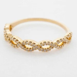  Diamant Infinity Ring 14k Gelbgold 0,35 TCW feiner Schmuck - Bild 1 von 6