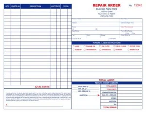100 Color Automotive Garage Repair Orders (2 Part) Numbered TMG030 - Picture 1 of 1