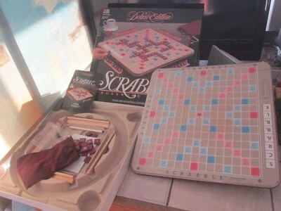 1989 Milton Bradley Scrabble Deluxe Edition Rotating Gameboard Complete - Image 1 of 4