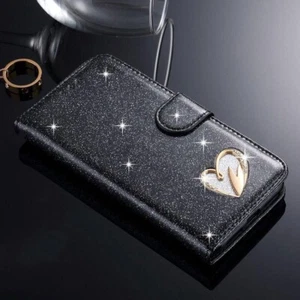 Hülle für Samsung Galaxy S23 glänzend Bling Glitzer Geldbörse Flip Ständer Etui - Bild 1 von 22