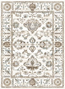 Radici Bone Traditional-Persien/Oriental Vines Leaves Area Rug Bordered 3562 - Picture 1 of 4