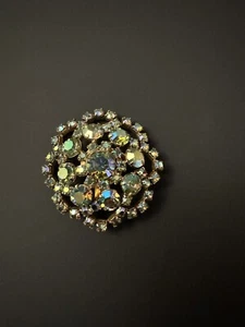 Spilla vintage con strass aurora boreale - Foto 1 di 8