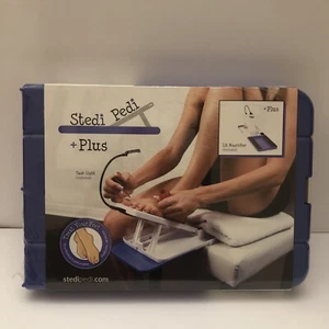 Stedi Pedi  + Plus At Home Pedicure Foot Stand Lit Magnifier NEW - Picture 1 of 10