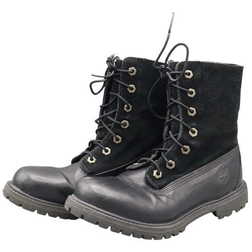 Stivali da combattimento Timberland pelle scamosciata donna 7 5 nero grunge alt utility classica