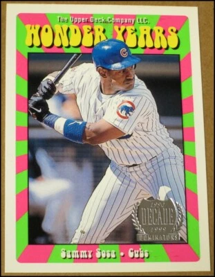 1999 Upper Deck Wonder Years Sammy Sosa Baseball Insert Card #WY25 Chicago Cubs - Image 1 of 3
