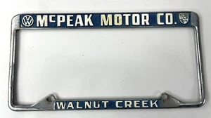 Nice Vintage Metal McPeak Porsche / VW Walnut Creek Dealer Plate Frame Single - Picture 1 of 9