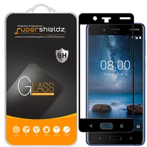 Supershieldz for Nokia 8 Full Cover Tempered Glass Screen Protector (Black) - Picture 1 of 4