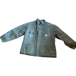 Vintage Carhartt Chore Coat Duck Blanket Lined Jacket - Fits Like XL - Picture 1 of 10