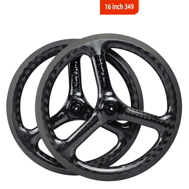 Folding Bike 16 Inch 349 Carbon Wheels 7 Speed Rim Brake Wheel Glossy/matte - Image 1 of 4