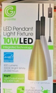 METALLIC PENDANT LIGHT VINTAGE LOOK 10W/PDT - NEW SATIN SILVER - Picture 1 of 7