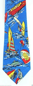 Water Sports Men's Necktie Kayaking Parasailing Windsurfing Blue Neck Tie - Picture 1 of 2