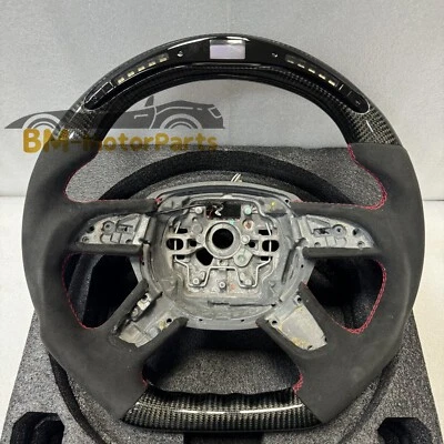 Carbon Fiber Alcantara Steering Wheel Fit Audi A6L A4L A7 A8 2013-2016 with LED - Image 1 of 4