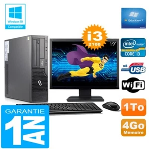 PC Fujitsu Esprimo E500 E85+ SFF Core I3-2100 4Go Scheibe 1 Zu Wifi W7 Ecran 19 - Bild 1 von 1