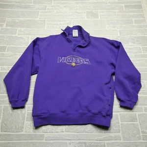 VINTAGE Minnesota Vikings Sweater Adult M Pullover 1/4 Zip by Cadre Athletic - Picture 1 of 11