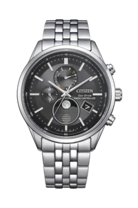 Citizen BY1030-50E Eco-Drive Schwarz Mondphase Saphir Edelstahl Radio - Bild 1 von 3
