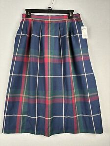 Vintage Pendleton Women’s Skirt 12P Blue Plaid Lined Wool USA DAMAGED/HOLES 2614