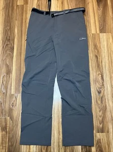 LL Bean Cargo Hiking Pants Mens Large Gray  Nylon Zip Pocket 34x31 - Picture 1 of 13