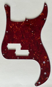Golpeador Tortuga Rojo 4 Capas Ajuste Fender '62 Precision P Estilo Bajo Piezas - Imagen 1 de 5
