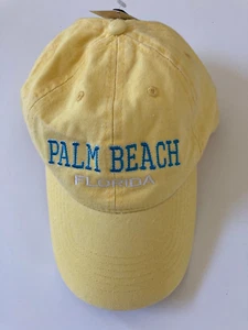Women ESY Palm Beach Florida Yellow Baseball Cap Hat Hook & Loop Adjustable NWT - Picture 1 of 8
