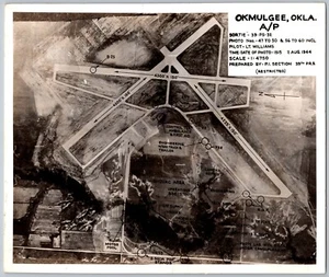 WWII US Army Air Force Okmulgee OK Camp Aerial Photo "Restricted" VERY RARE - Picture 1 of 2