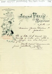 Dépt 25 - Besançon - Très Belle Entête Vêtements Féminins du 10/07/1909 A Voir ! - Picture 1 of 1