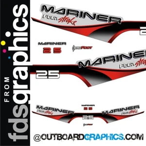 Mariner 25hp Bigfoot outboard engine decals/sticker kit - Picture 1 of 1