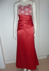 Brautkleid schlicht rot NEU M 40 Meerjungfrau Hochzeitskleid 750 € Godet Satin