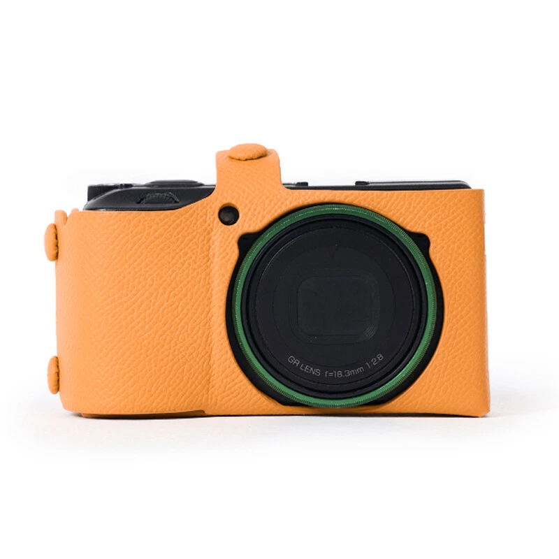 Fundas de cuero genuino hechas a mano para cámara bolsas portátiles funda apta para Ricoh GR3/GR3X Foto 1 de 4