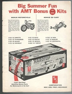 1962 AMT model cars advertisement, bonus kit info, 1962 Tempest box - Bild 1 von 3