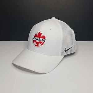 Nike Legacy 91 Hat Cap Canada FC Dri-Fit Soccer Mens White Stretch Fit OSFM - Picture 1 of 9