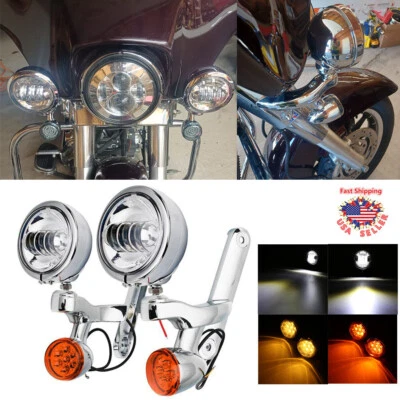 Soportes antiniebla auxiliares aptos para Harley Street Glide y señales de giro Foto 1 de 4