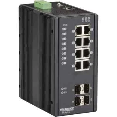 Black Box Industrial Managed Gigabit Ethernet PoE+ Switch - (8) RJ-45 - Image 1 of 4