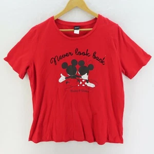 Disney Mickey & Minnie T Shirt Mens Adult Size 18 Red Short Sleeve Casual - Picture 1 of 9