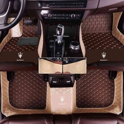 For Maserati Car Floor Mats All Weather Auto Pads Liner with Pocket PU Leather Foto 1 de 4