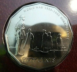 Moneda australiana de 50 céntimos 2005 - recuerdo de la Segunda Guerra Mundial - unc antiguo conjunto como nuevo - Imagen 1 de 2