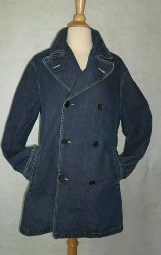 MOSCHINO JEANS Denim Pea Coat Jean Jacket Made in Italy M L