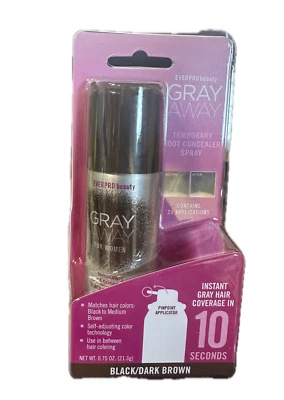 EverPro Gray Away Temporary Root Concealer Spray Black/Dark Brown - Image 1 of 2