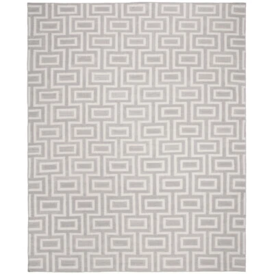 SAFAVIEH Dhurries DHU562B Handwoven Grey / Ivory Rug - Image 1 of 4