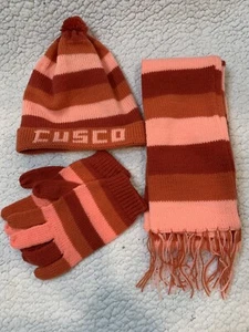 Alpaca Women’s Scarf, Gloves, and Beanie Set NWOT From Local Market Cusco Peru - Picture 1 of 9