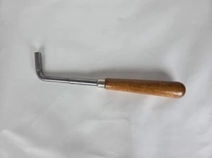 Piano Tuning Lever L Shaped Wrench with Wooden Handle Technician Tool Vintage - Picture 1 of 4