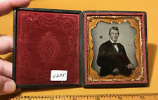 Antique Leather Photograph Case 6th Plate, no Berg #, Flower Medallion (L275) 