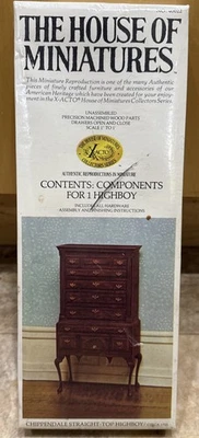 全新 复古 The House of Miniatures No. 40022 - Chippendale Straight Top Highboy — 第 1/4 张图片